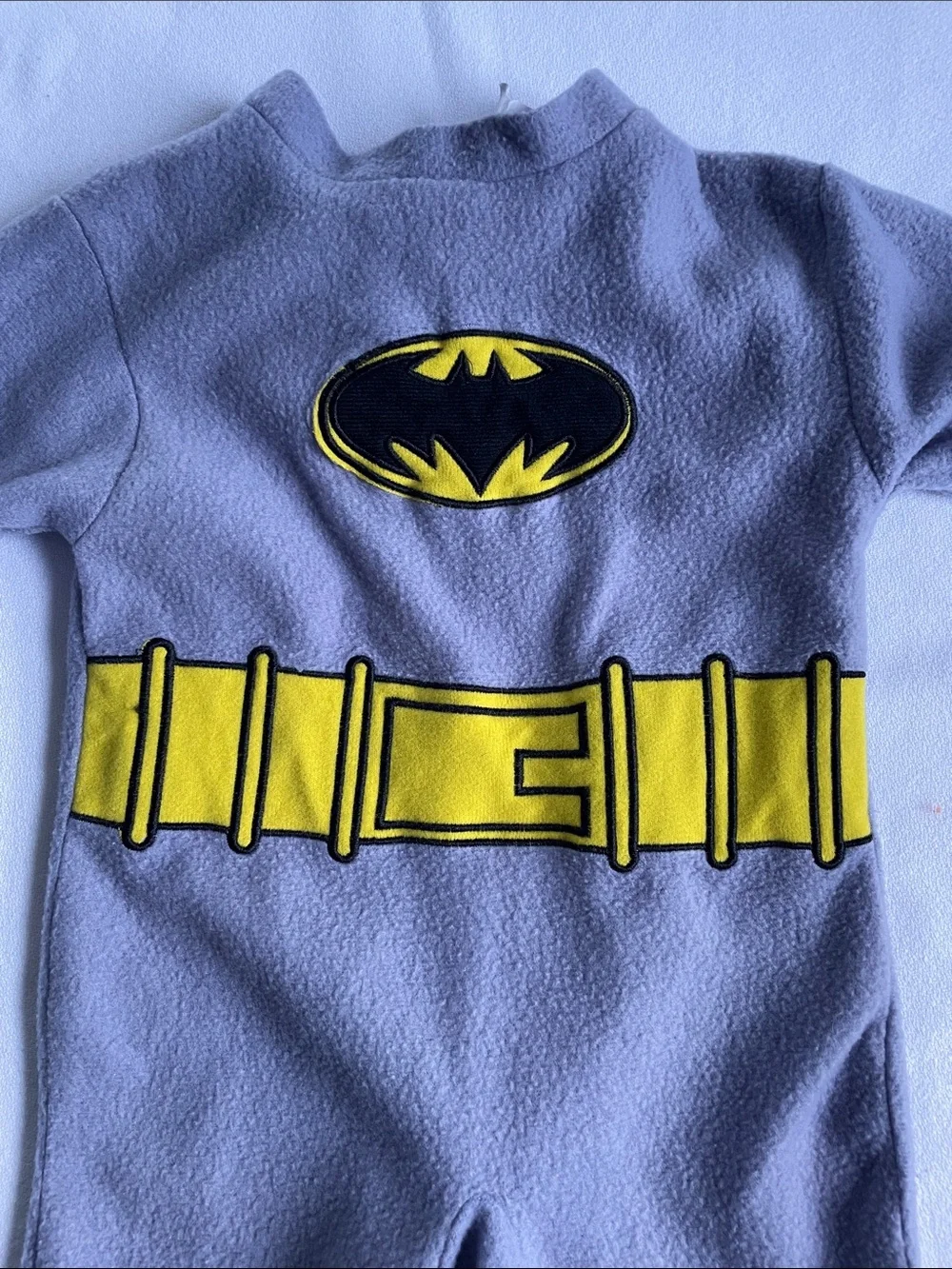 BATMAN COSTUME Romper Rubies Halloween Superhero Onesie Fleece Outfit Pants Baby